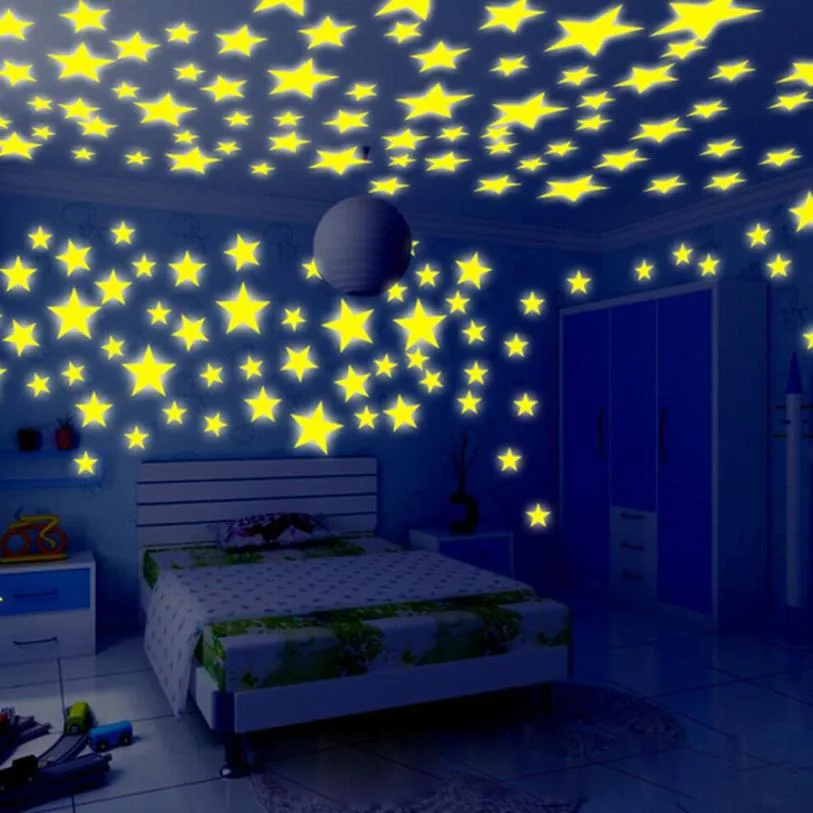 100 Fluorescent Glow In The Dark Star Star Wall Stickers For Kids Rooms,  Living Rooms & Bedrooms Stylish Ceiling Decor From Goodcomfortable, $0.51
